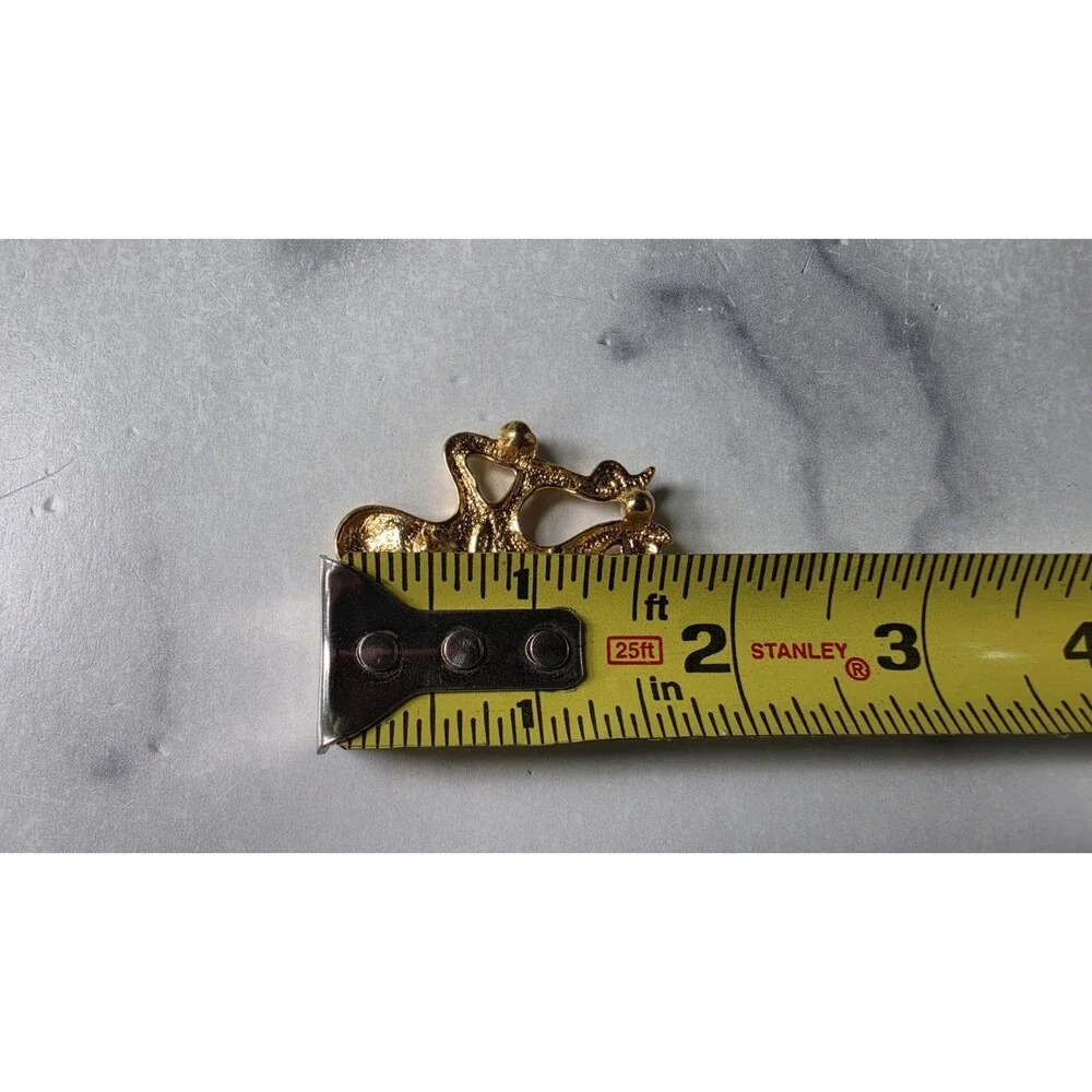 Avon Octopus Faux Pearl And Rhinestone Gold Tone Metal Pin Vintage READ